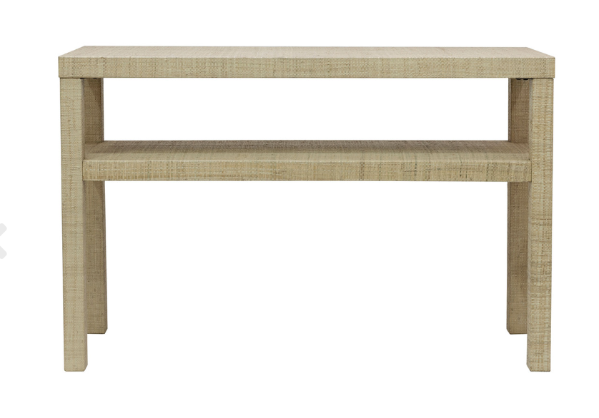 Raffia Console Table with Shelf