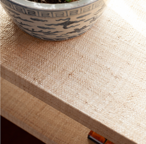 Raffia Console Table with Shelf