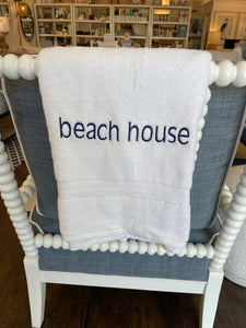Beach House White Bath Towel