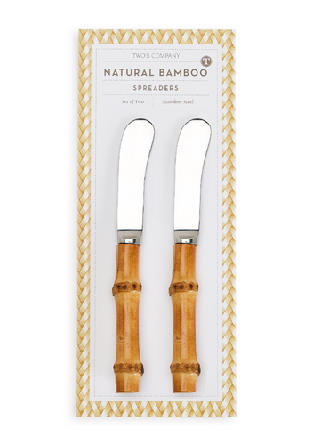 Set of 2 Natural Bamboo Handle Spreaders