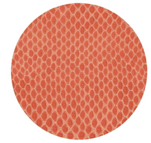 Set of 8 Round Snakeskin Coasters - Coral