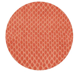 Set of 8 Round Snakeskin Coasters - Coral