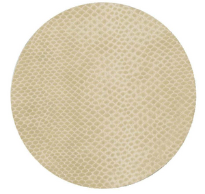 Set of 8 Round Snakeskin Coasters - Ivory