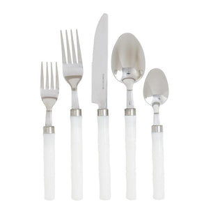 Faux Bamboo White 5-Piece Cutlery Set