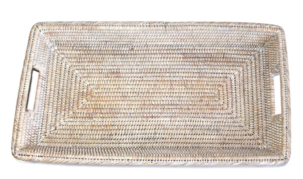 White Wash Rectangular Platter Tray